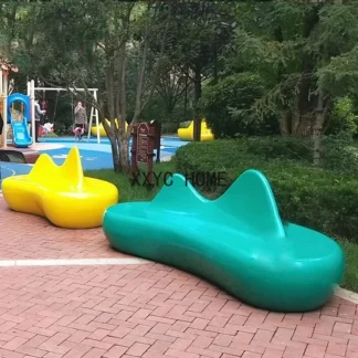 Sillas de espera públicas personalizadas para parque comunitario FRP, sillas de descanso de montaña al aire libre para aeropuerto