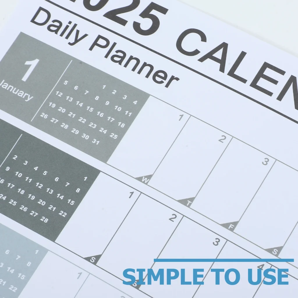 Calendario de pared creativo 2025, planificador decorativo versión en inglés, calendario mensual, papel colgante, diseño práctico, horario anual