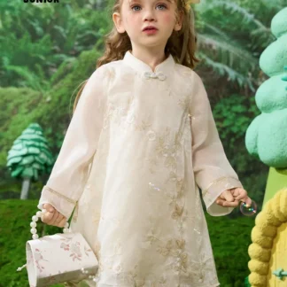 Pregúntale al vestido de encaje bordado chino nuevo de primavera para niñas jóvenes