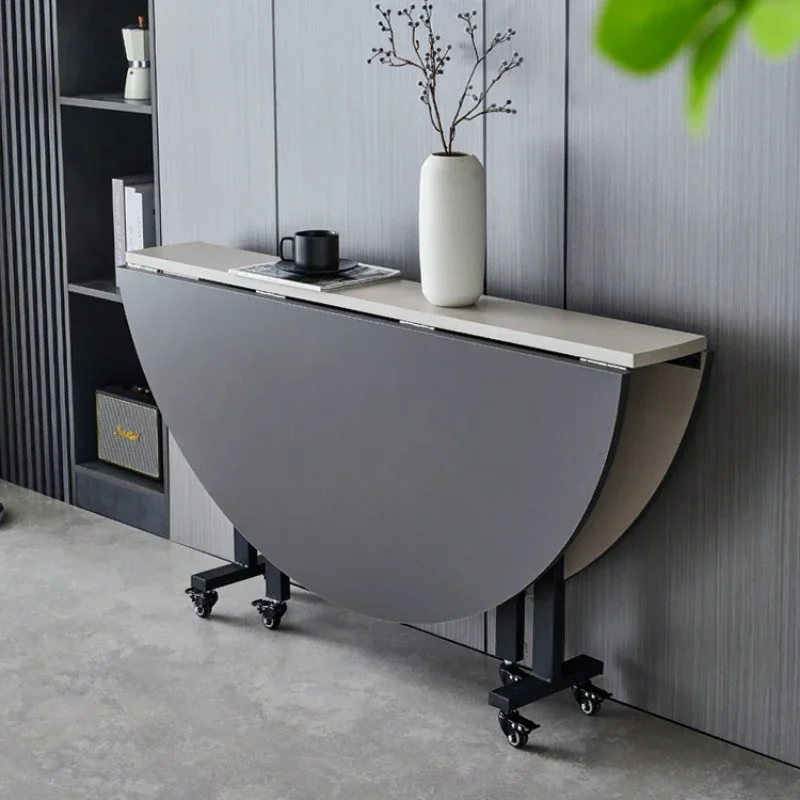 Mesa redonda plegable, mesa giratoria multifuncional, mesa redonda grande móvil, alta calidad