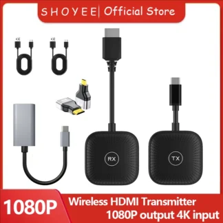 1080P 50m tipo C/HDMI extensor inalámbrico transmisor de vídeo y receptor adaptador de pantalla para Macbook portátil PC a proyector de TV