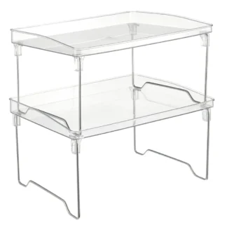 Organizador Spice Ra de 2 uds, estante organizador de gabinete, estantes apilables para encimera de cocina, organizadores de encimera, plástico transparente