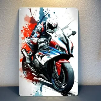 1p, pintura de supersorte, arte, cartel de metal para motocicleta, cartel de chapa coleccionable, 20x30cm