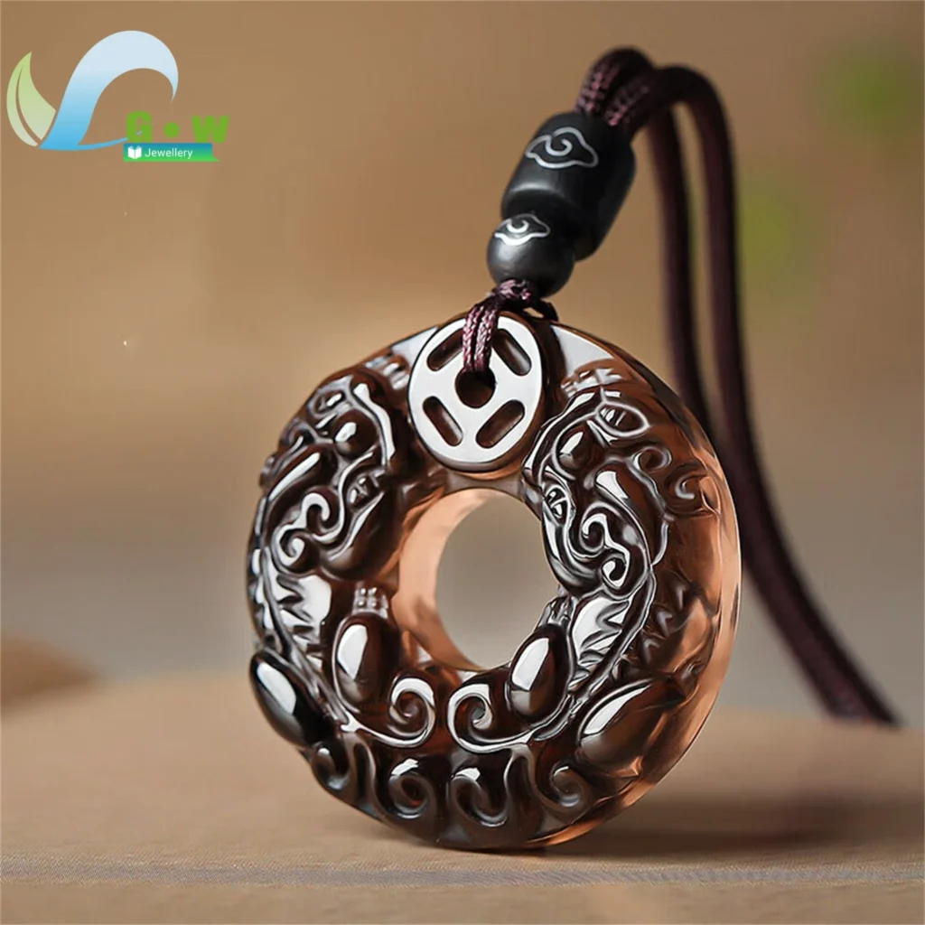 Collar de protección de obsidiana para parejas, joyería de cordón ajustable, purificación de energía espiritual, regalo para él, aniversario de cumpleaños