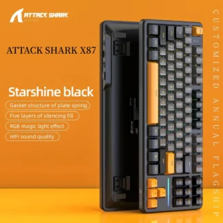 Teclado personalizado Attack Shark X87, Teclado mecánico para juegos por Bluetooth, junta RGB, accesorios inalámbricos intercambiables en caliente para juegos Esports