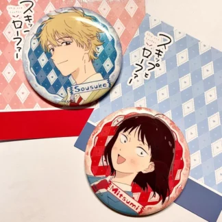 Broches de Anime Skip And Loafer Iwamura Mitsumi Shima Sousuke insignia de hojalata Cosplay mochila decoración regalos