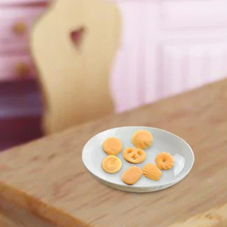 7 piezas de galletas, Mini galleta, modelo de comida de simulación, Mini postre, Mini galleta danesa en miniatura para decoración de casa de muñecas