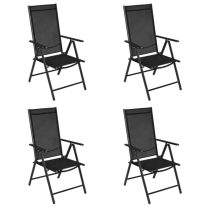 4 sillas plegables para Patio, de aluminio y textileno, para acampar, jardín, piscina, playa