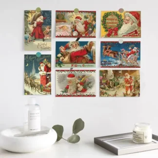 10 postales navideños para decoración de pared y escritorio interior para crear una atmósfera festiva de fiesta y tarjetas de regalo