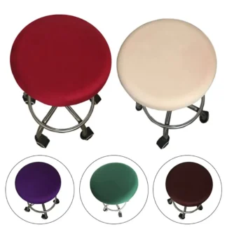 Funda redonda para silla a la moda, funda para taburete de Bar, funda elástica para asiento, Protector de silla, funda para silla de casa de Color sólido, LICRA