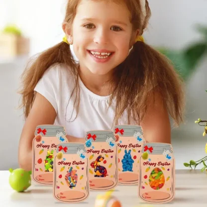 Tarjetas de Pascua para niños, Kit de tarjetas de Pascua felices con forma de huevo de conejo, paquete de 24 tarjetas de notas de huevos de Pascua, postales de Pascua coloridas para aula
