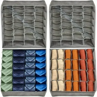 Organizador para ropa interior, calcetines, sujetador, pantalones, bufanda, caja de almacenamiento de corbatas, organizadores de cajones de armario, estuche plegable para organizador de ropa interior