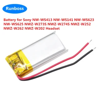Batería de auriculares AHB501323T, 3,7 V, para Sony NW-WS413, NW-WS141, NW-WS623, NW-WS625, NWZ-W273S, NWZ-W274S, NWZ-W252, NWZ-W262