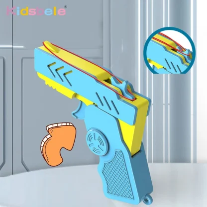 Mini pistola de juguete con banda de goma colorida para niños, tirador plegable seguro, diseño bonito, regalo de fiesta, llavero con alivio de tensión, Mini tirador divertido