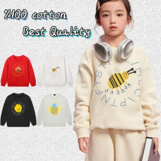Sudaderas con capucha bonitas de abeja para niñas, ropa de otoño para niños, ropa informal de vacaciones, jersey Floral para niños, sudadera para niñas pequeñas, Tops, 2025