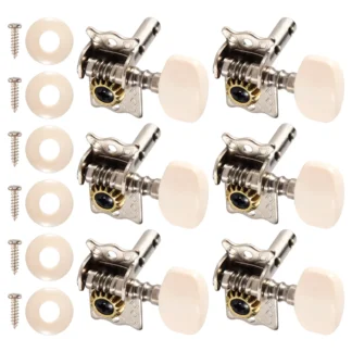 Práctico cabezal de máquina afinadora de clavijas de afinación de cuerdas de guitarra acústica, 6 uds.