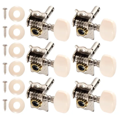 Práctico cabezal de máquina afinadora de clavijas de afinación de cuerdas de guitarra acústica, 6 uds.