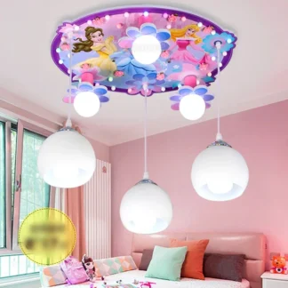 Luz de techo contemporánea Blancanieves dormitorio de niña estudio decorativo vestíbulo luces colgantes candelabros interiores luminaria de iluminación