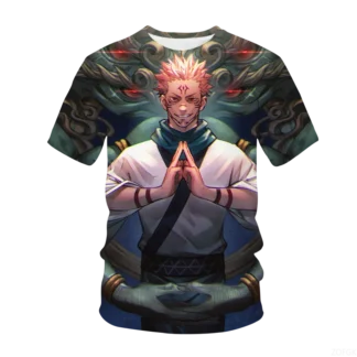 Camiseta informal con estampado 3D para hombre, Top Popular de Anime clásico a la moda Harajuku Gojo Satoru, novedad de verano