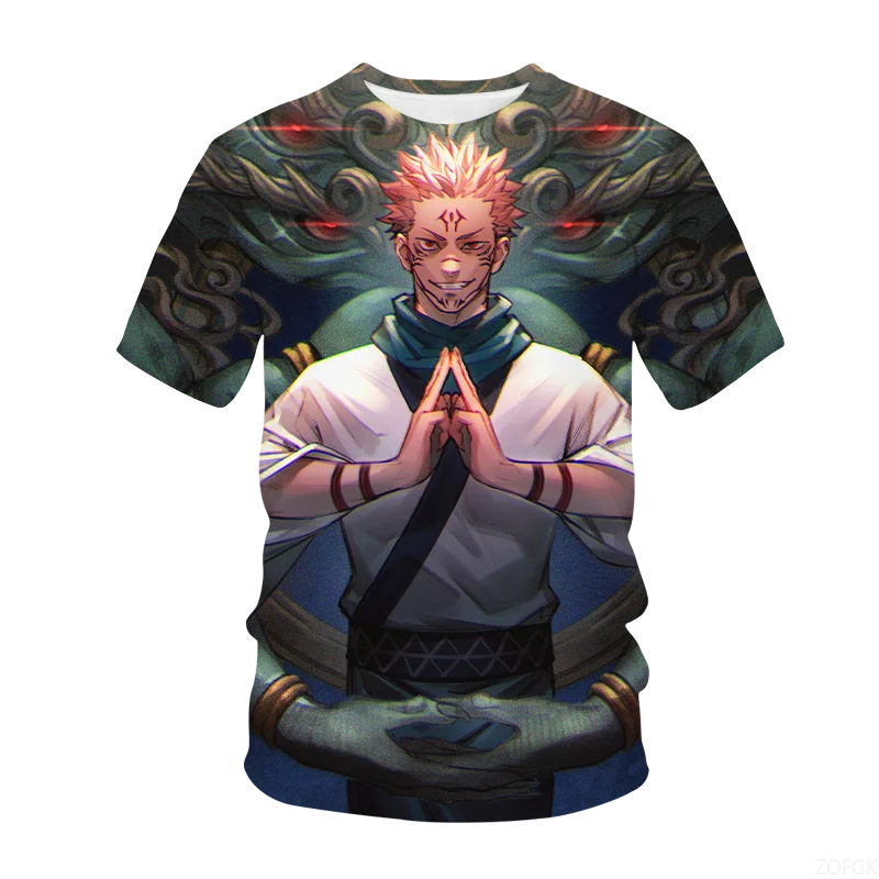 Camiseta informal con estampado 3D para hombre, Top Popular de Anime clásico a la moda Harajuku Gojo Satoru, novedad de verano