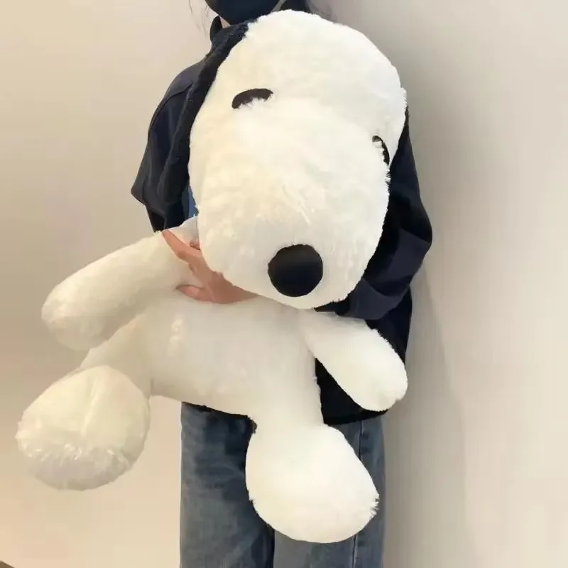Juguete de peluche de Snoopy de gran tamaño Kawaii, almohada suave de perro blanco, muñeco de peluche, animales de dibujos animados, regalos de cumpleaños para novias y niños, decorar