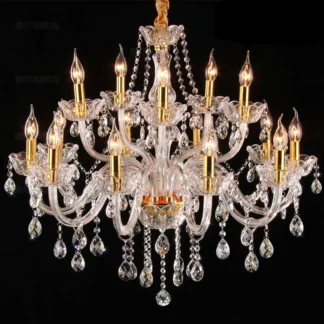 Lámparas de araña de cristal de lujo K9 doradas/cromadas transparentes modernas de lujo luces de sala de estar luces colgantes de cristal