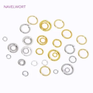 Anillo dividido chapado en oro de 14K/18K, anillos abiertos para saltar, anillos de conexión para suministros de joyería, accesorios para pulsera/Collar DIY