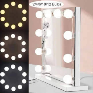 Bombillas de espejo de maquillaje con luz LED, luces de tocador USB de 12V, iluminación de tocador de baño, luz de tocador LED regulable para luz de espejo