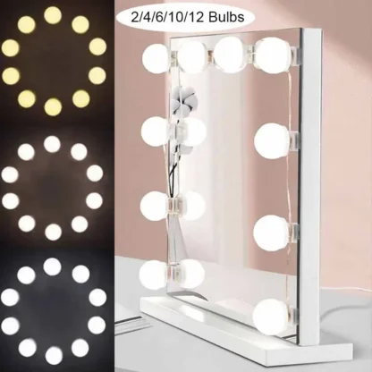 Bombillas de espejo de maquillaje con luz LED, luces de tocador USB de 12V, iluminación de tocador de baño, luz de tocador LED regulable para luz de espejo