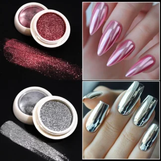 Polvo de purpurina para uñas superbrillante, 6 colores, efecto espejo, pigmento holográfico reflectante, polvo, esmalte de Gel UV, brillo cromado para decoración de uñas