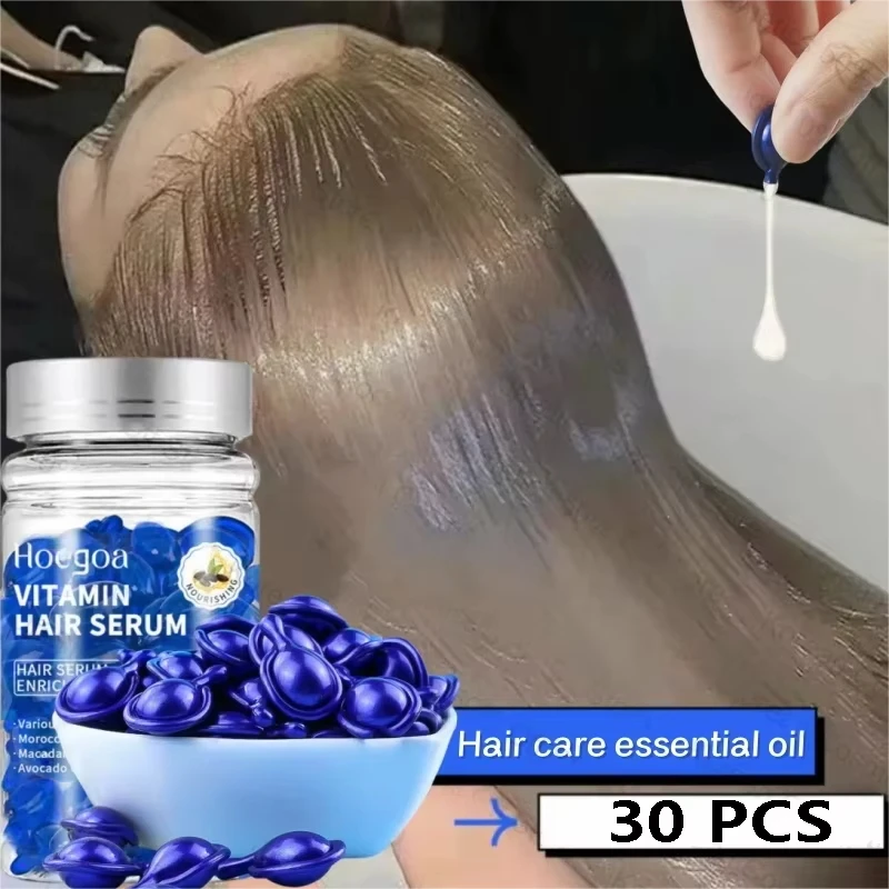 Cápsula mágica de vitamina para el cabello, aceite de queratina, restauración rápida del cabello, suave, brillante, hidratante profundo, productos para el cuidado del cabello del cuero cabelludo seco y rizado