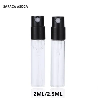 2 ml 2,5 ml 400 unids/lote botella de vidrio de bayoneta con pulverizador negro transparente botella de Perfume de muestra