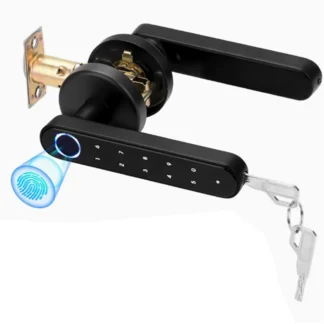Venta al por menor Tuya Smart Life APP contraseña de huella digital inteligente cerradura de tarjeta RFID para puerta de Metal de madera interior