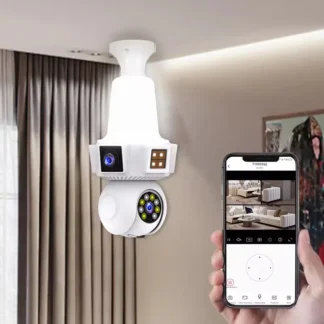 6MP V380pro APP lente Dual a todo Color E27 cámara domo IP PTZ inalámbrica AI detección humanoide seguridad del hogar CCTV Monitor de bebé