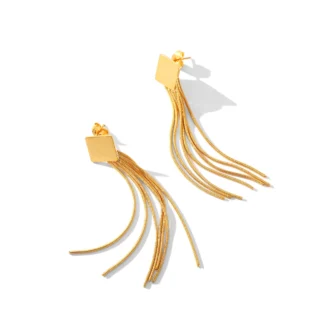 Pendientes de borlas para mujer, chapados en acero inoxidable, oro de 18 quilates, pendientes de verano, accesorios de joyería de moda, regalo