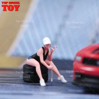 Miniaturas pintadas 1/18 1/24 1/64 1/43 1/87 A, gorra reparadora femenina, figura de escena, muñeca, modelo sin pintar para vehículos