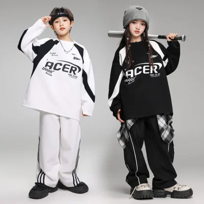 Ropa de calle para niños y adolescentes, sudadera de hip hop, conjuntos de pantalones Cargo, chándales, ropa de rendimiento, camiseta para niños, pantalones