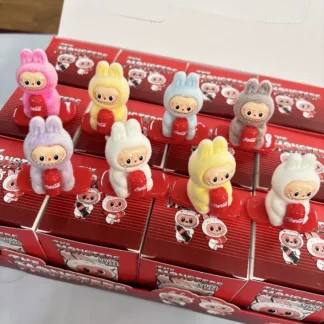 Heartbeat macaron cola serie pegamento-elástico labubu muñeca Linda simulación juguete de moda adornos caja ciega regalo