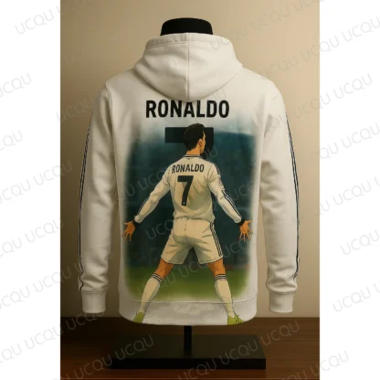 Ronaldo 7 Sudadera con capucha Tribute de dibujos animados – Sudadera de fútbol estilo anime Otoño Invierno 2025, ropa clásica de fan de manga larga
