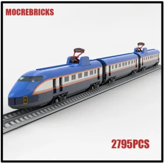 MOC City-tren aerodinámico de alta velocidad para pasajeros, locomotora tipo bala, tecnología de bloques de construcción, modelo de ladrillos, juguetes, regalos de navidad para niños