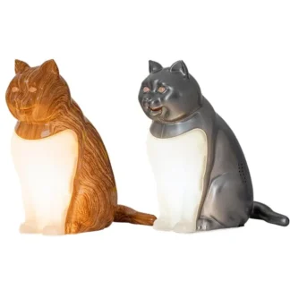 Lámpara de mesa de gato, decoración de escritorio, regalo, luz nocturna de gato con aromaterapia, carga USB, efecto de sonido, lámpara de mesita de noche para dormitorio