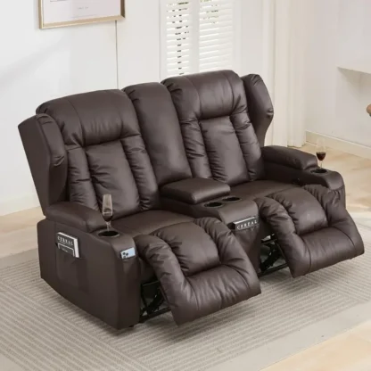 Sofá y consola reclinables, RV reclinable con abrazador de pared, asientos de teatro RV, asientos de teatro, asientos de cine en casa