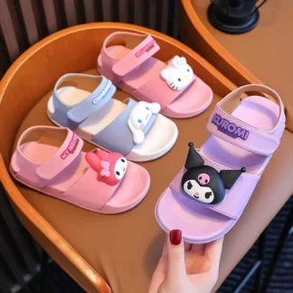 Sandalias Sanrio para niña Zapato Kuromi Sandalia Cinnamoroll Zapato Hello Kitty Suela suave Materiales respetuosos con el medio ambiente Regalo seguro