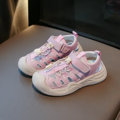 Sandalias deportivas para niñas, novedad de verano 2025, sandalias para niños, suela suave, zapatos de playa informales cómodos para niños