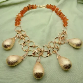 Yygem Natural 14-16mm ámbar piedra cruda rugosa 25x40mm collar con colgante de lágrima cepillada