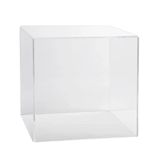 Caja de presentación acrílica transparente de 15"" X 15"" con un lado abierto, elevador cuadrado versátil para productos al por menor o contenedor de almacenamiento de mercancías No