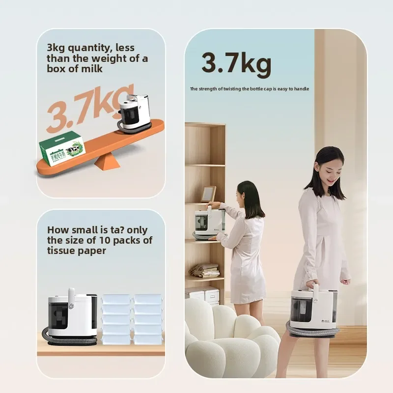 Máquina de limpieza de sofás de tela a vapor de alta temperatura, máquina de limpieza de cortinas de alfombras y colchón integrada con succión en aerosol