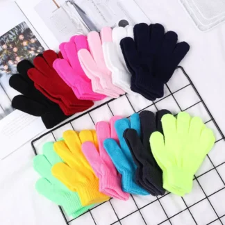 Guantes mágicos de punto elástico para niños, guantes cálidos de dedo completo, guantes de patinaje artístico para niños, 1 par