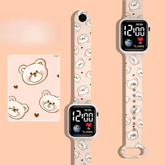 Relojes Hello Kitty para niños, reloj Digital de dibujos animados para niñas, reloj despertador Led Inteligente portátil, regalos de cumpleaños para niños