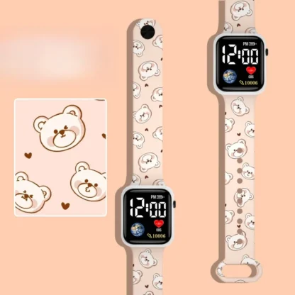 Relojes Hello Kitty para niños, reloj Digital de dibujos animados para niñas, reloj despertador Led Inteligente portátil, regalos de cumpleaños para niños